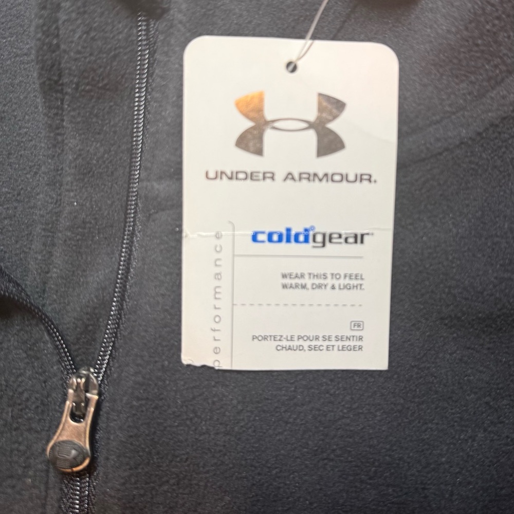 NWT Under Armour Black Rival Fleece Quarter Zip Pullover XL - Kangaroo Pocket - Picture 5 of 8